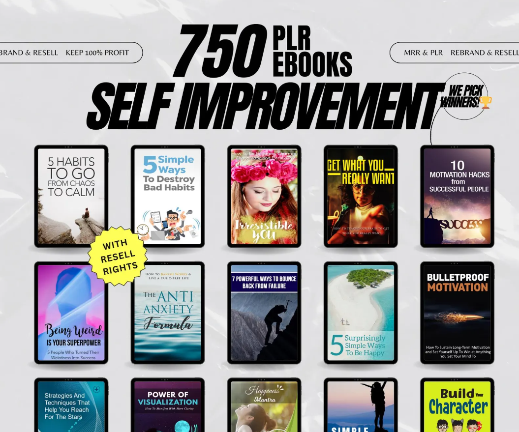 Self-Improvement eBook Bundle | 750 Digital Books with Resell Rights